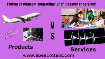 image of various products and services for blog post "Understanding the difference between products and services in federal government contracting"